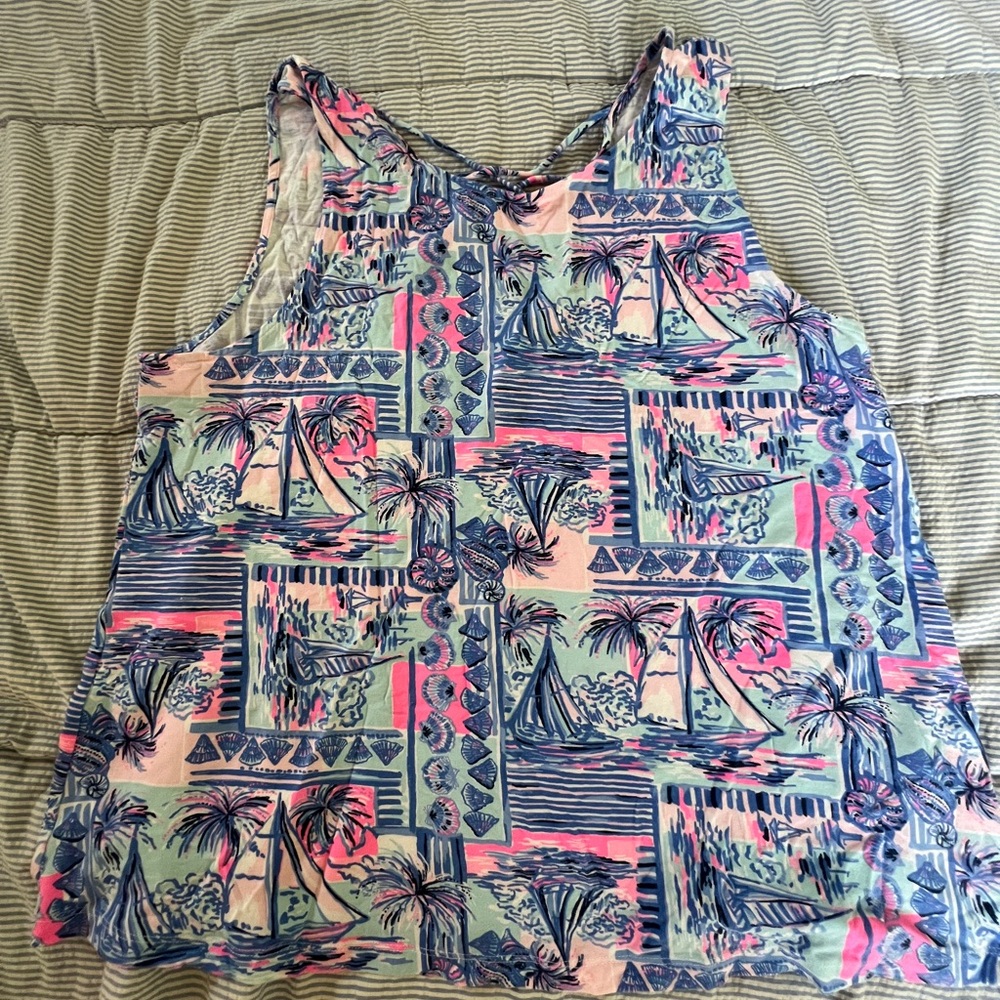 Lilly Pulitzer whisper blue yeah buoy sailboat print XL